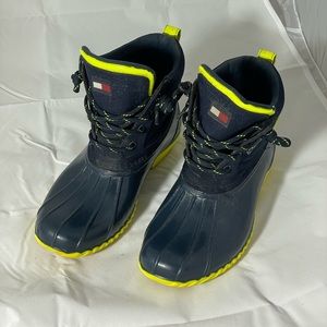 Tommy Hilfiger Navy + Yellow Duck Boot Rain Boots
